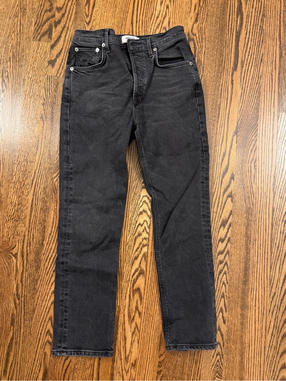 Agolde Riley Crop Faded Black